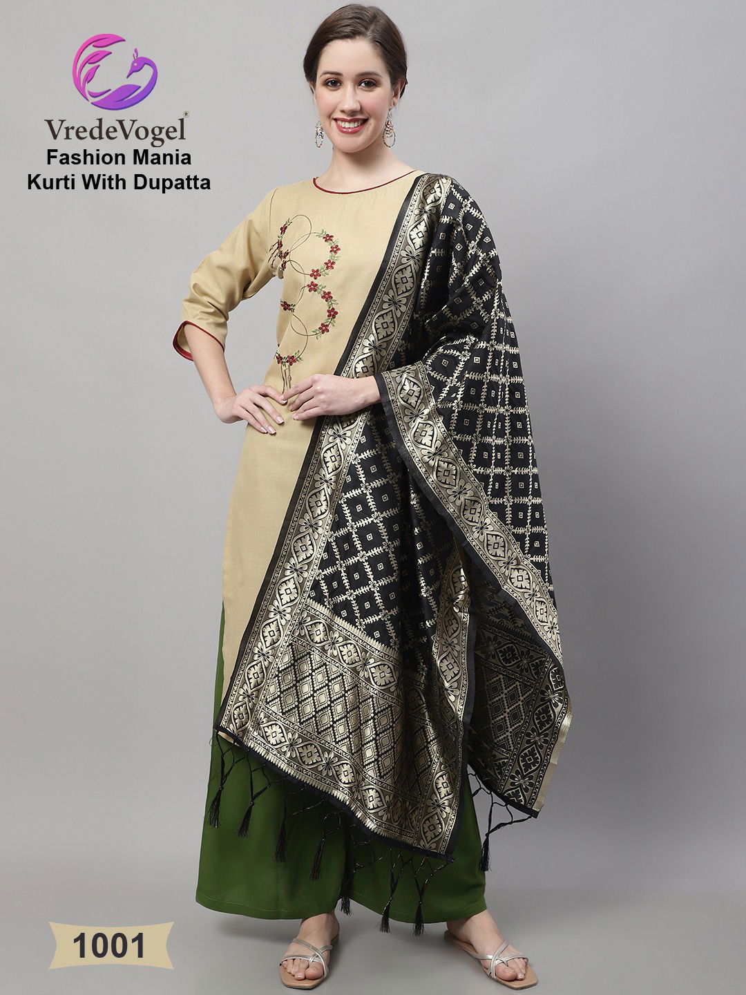 Vredevogel Fashion Mania Wholesale Cotton Kurtis With Dupatta